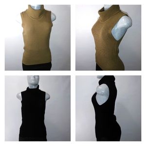 2 Italian knit sleeveless turtleneck sweaters XS